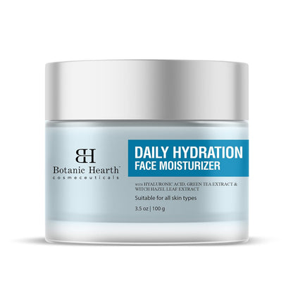 Botanic Hearth Daily Hydration Moisturizer, 100g, with Hyaluronic Acid & Green Tea Extract for Dry Skin, All Skin Types.