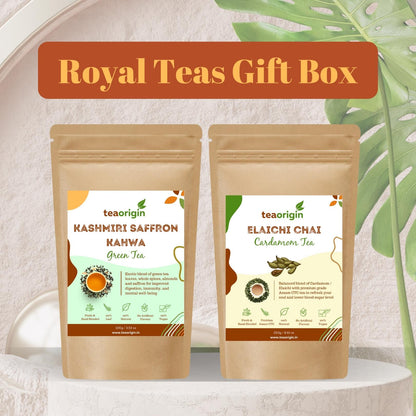 Royal Teas Gift Box Kashmiri Saffron Kahwa  Elaichi Tea