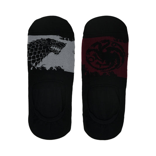 BALENZIA X GAME OF THRONES HOUSE TARGARYEN  HOUSE OF STARK Loaferinvisible socks for Men Free SizePack of 2 Pairs1U Grey  Maroon