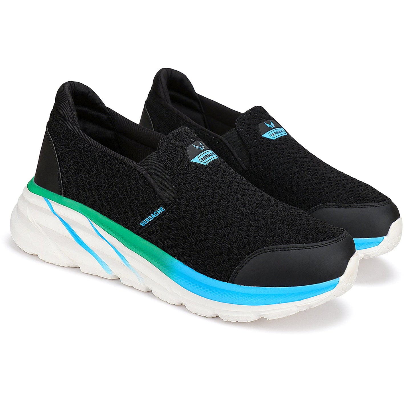 Bersache Lightweight Casual Sneaker Loafer Walking Shoes For Men9083-Black