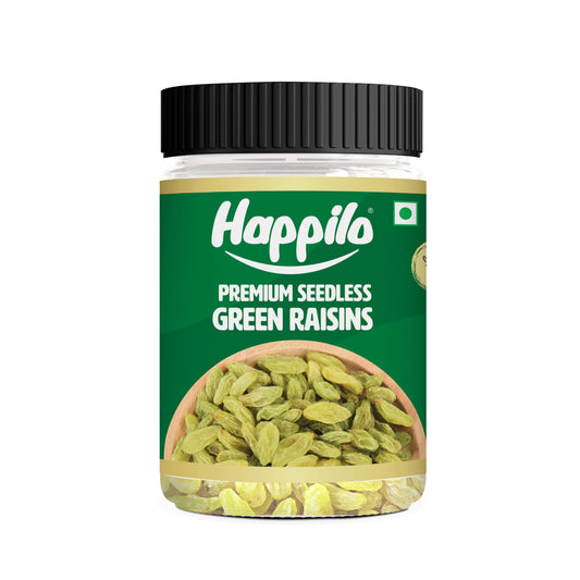 HappiloPremium Seedless Green Raisins 250g Jar