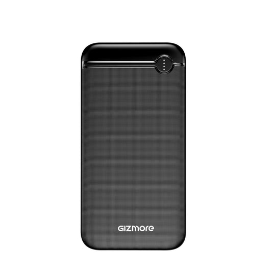 GIZMORE PB10KP15 10000mAh 12W Power Bank With Fast Charging  Dual Output Ports  Dual Input Ports  LED Indicator Lithium Polymer Power Bank for Mobiles Tablets and Digital Camera Black