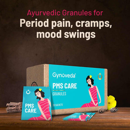 Gynoveda PMS Care Granules No More Mood Swings Bloating Cramps Fatigue Get Hassle-Free Periods 3 Packs 90 Sachets