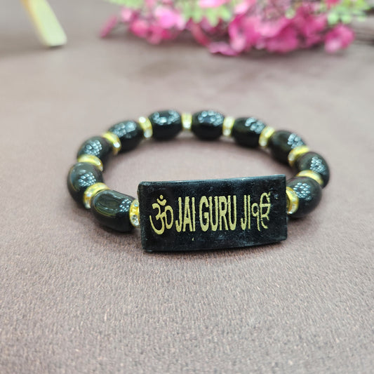 Jai Guru Ji Black Pearl Bracelet Handmade Bracelets for Men and Women