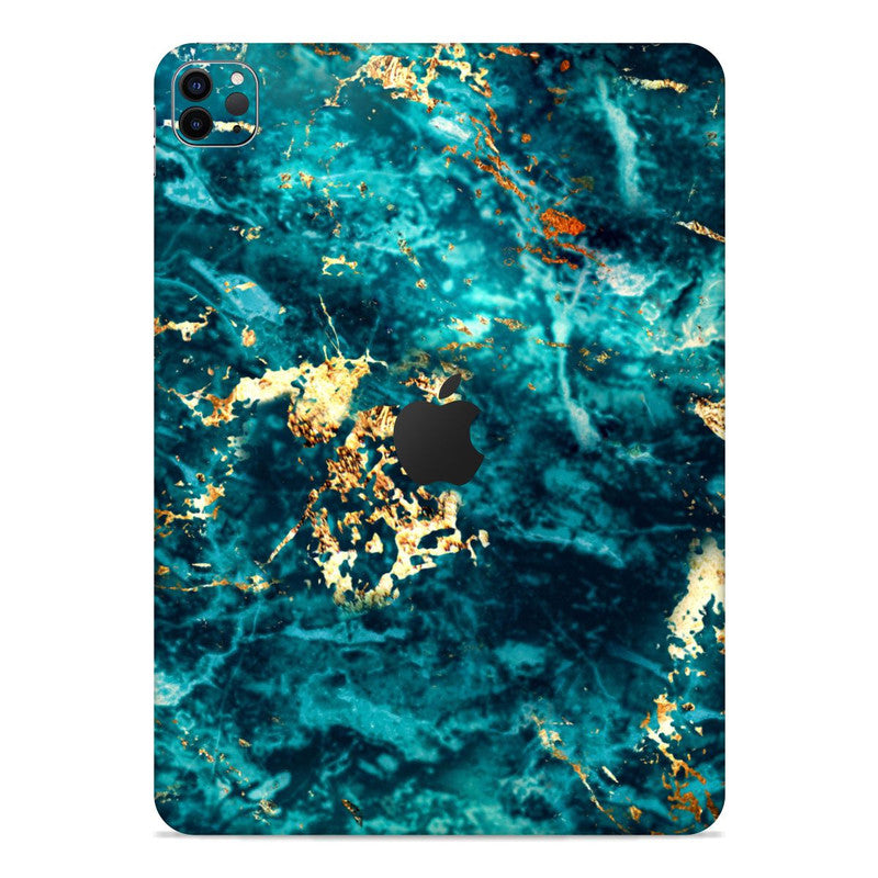 IPad Skin Blue Gold Marble