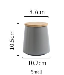 Kuber Industries Ceramic Jar  Food Storage Jar  Kitchen Storage Jar  Round Jar for Home  Sugar Storage Jar  Airtight Bamboo Lid  YX01-S-GY  500 ML  Gray