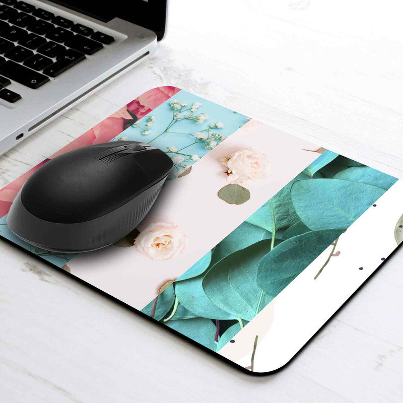 Floral Stripes Mouse Pad