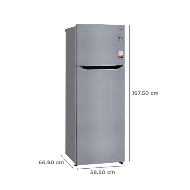 LG 288 Litres 2 Star Frost Free Double Door Convertible Refrigerator with Multi Air Flow GL-S322SPZY Shiny Steel