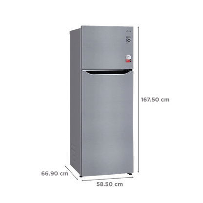 LG 288 Litres 2 Star Frost Free Double Door Convertible Refrigerator with Multi Air Flow GL-S322SPZY Shiny Steel