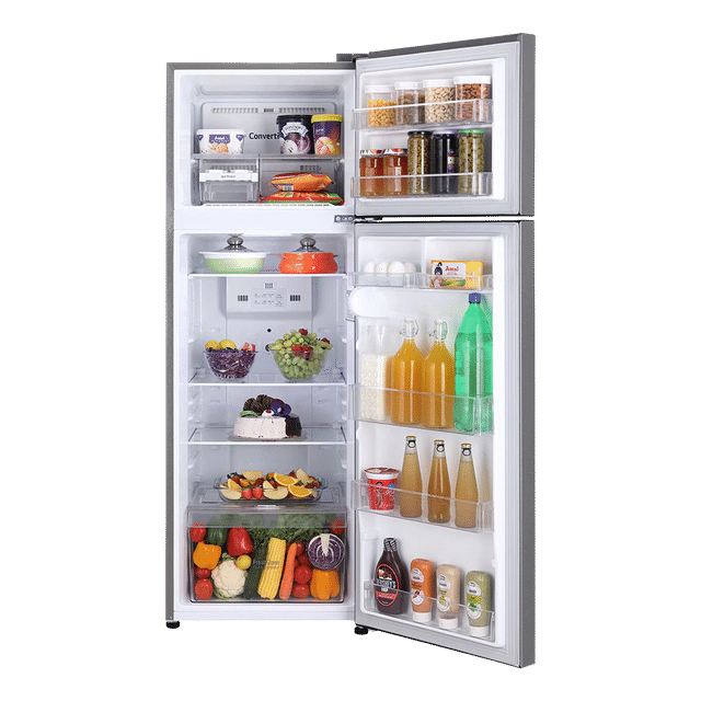 LG 288 Litres 2 Star Frost Free Double Door Convertible Refrigerator with Multi Air Flow GL-S322SPZY Shiny Steel