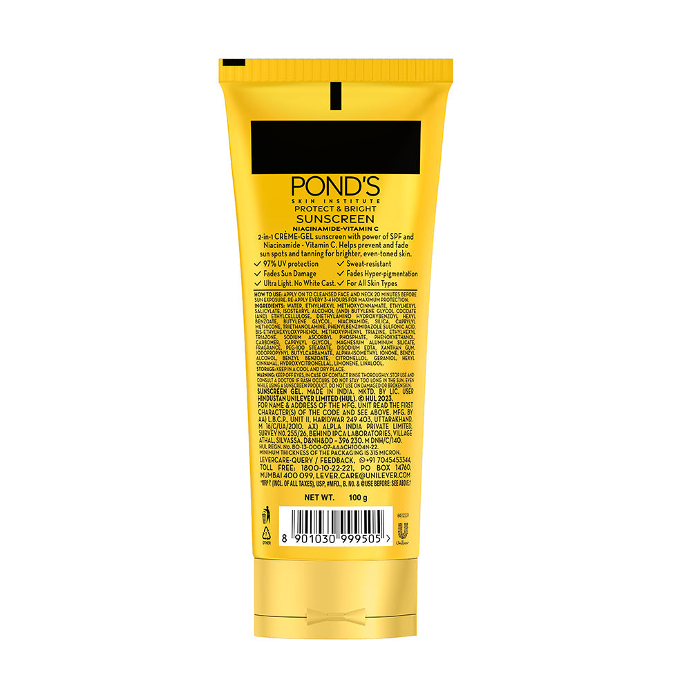 PONDS Sun Miracle SPF 50 PA Crme Gel Sunscreen - Protect  Bright With Niacinamide