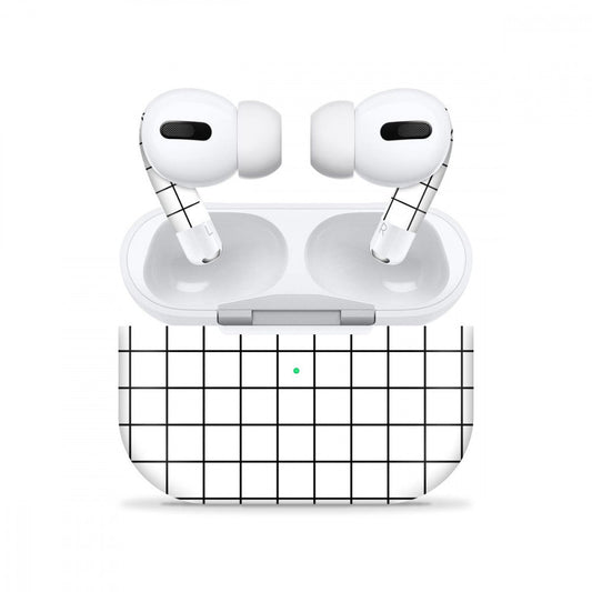 Airpods Pro Squares White Skin (only cover/केवल कवर)