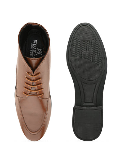 Woakers Mens Comfort Shoes  HR-FORMAL-TAN