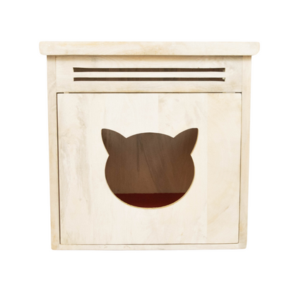 FurryLiving Meraki Cabinet with Cushion for Small Dogs and Cats Oak