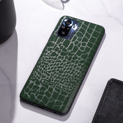 Green Croc Leather Mobile Skin