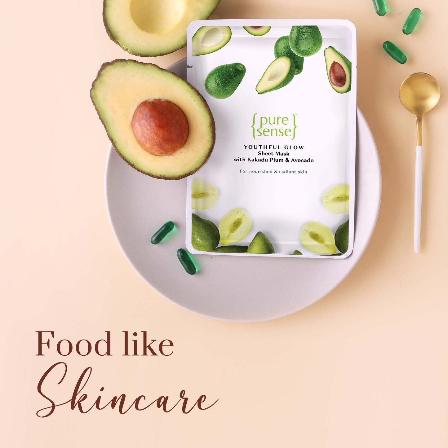 Anti-Ageing Sheet Mask with Kakadu Plum  Avocado    From the makers of Parachute Advansed  15ml