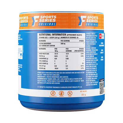 FastUp Creatine Monohydrate Pack of 250 gms Powder 83 Servings Unflavored Helps Sustain Longer Workout Muscle Repair  Recovery