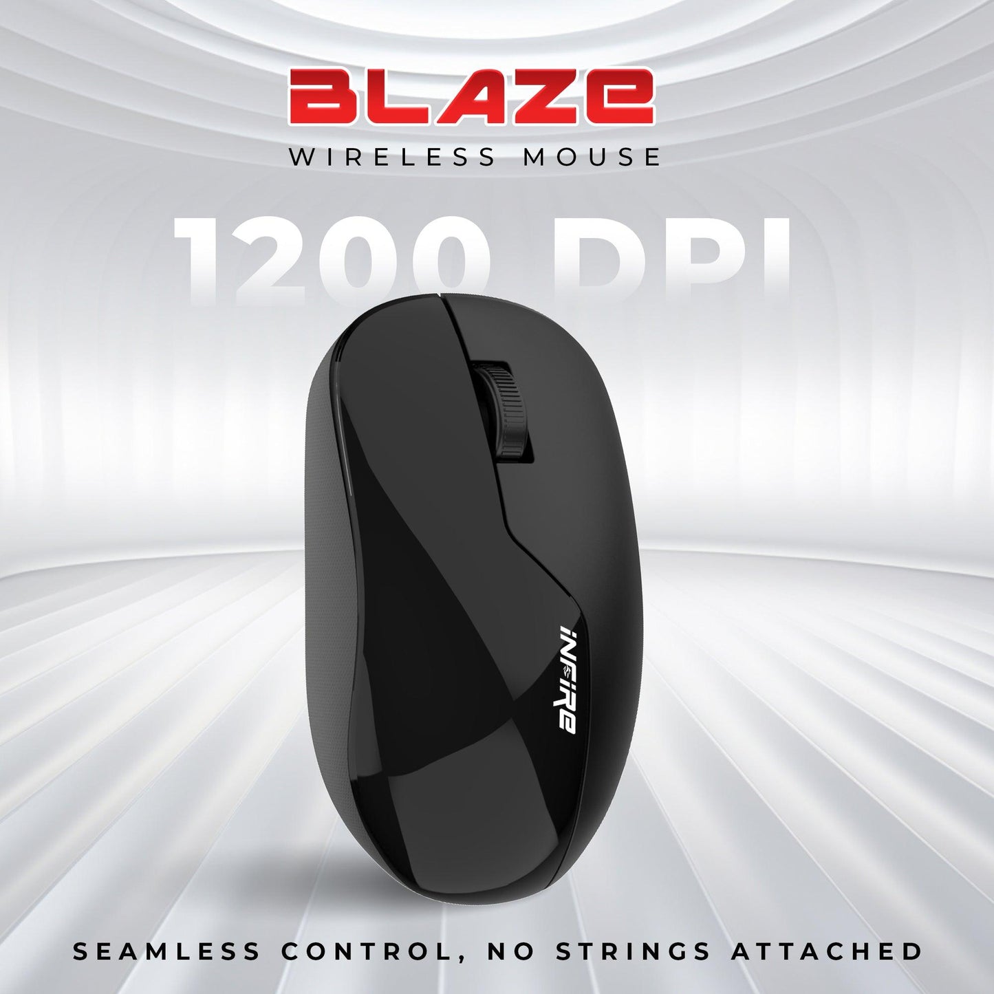 Blaze Wireless mouse with 1200 DPI High accuracy Ergonomic design 2.4GHz Wireless Optical Mouse