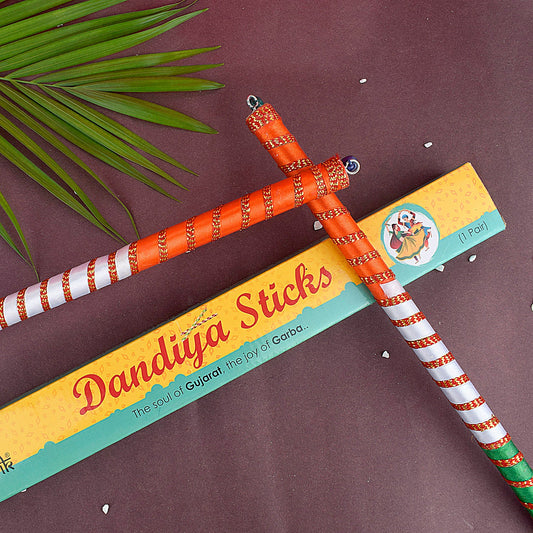 Wooden Dandiya Sticks For Garba Nights2 Pair