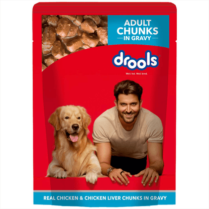 Drools Real Chicken  Chicken Liver Chunks in Gravy Adult Dog Wet Food