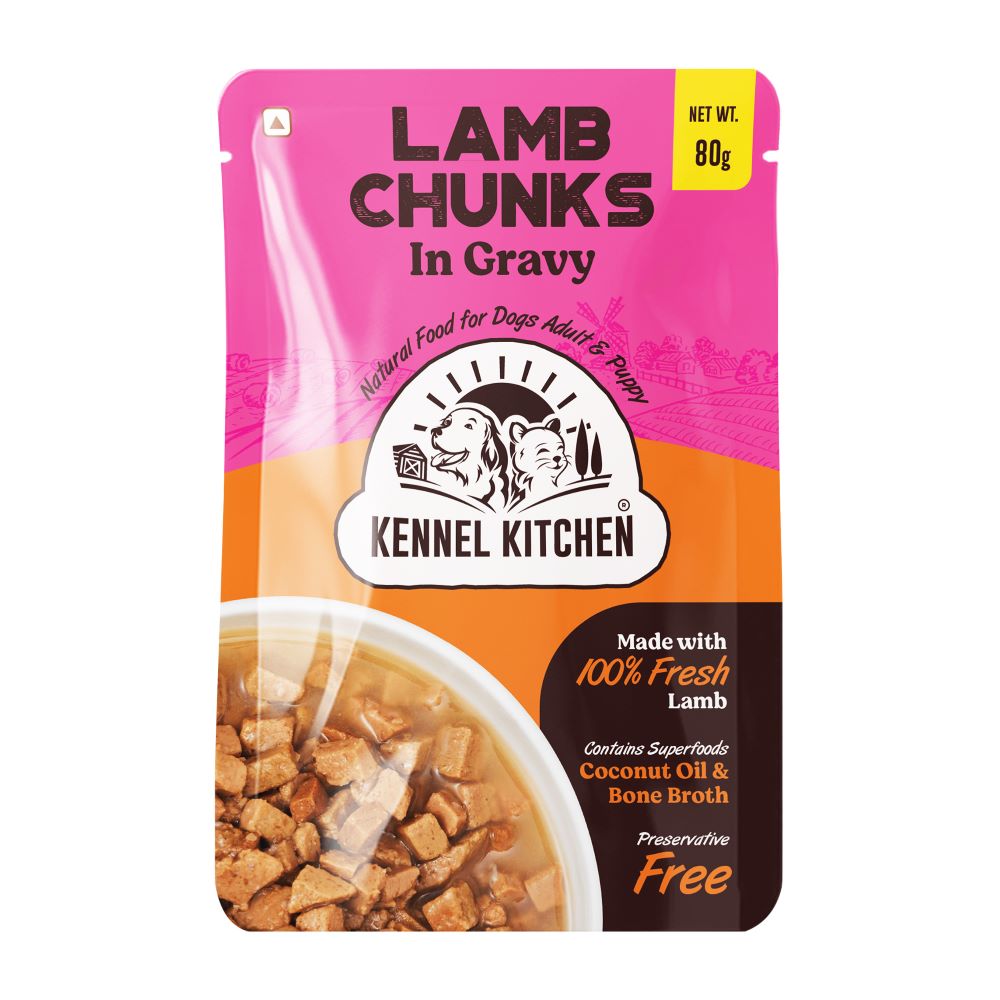 Kennel Kitchen Lamb Chunks in Gravy Puppy  Adult Dog Wet Food All Life Stage