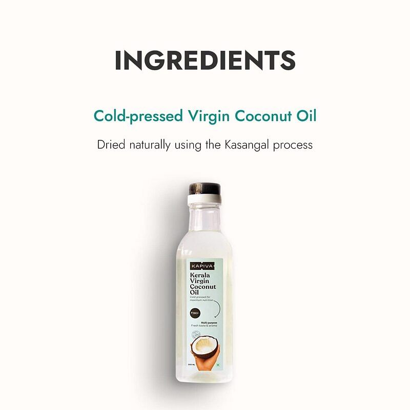 Kapiva Virgin Coconut Oil Cold-Pressed For Maximum Nutrition 0.5 L