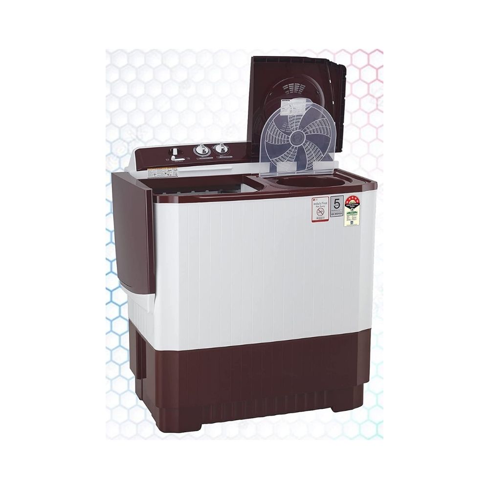 LG 10 kg 5 Star Semi-Automatic Top Loading Washing Machine P1050SRAZ Burgundy Wind Jet Dry