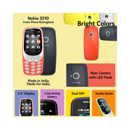 Nokia 3310 Dual SIM Feature Phone with MP3 Player Wireless FM Radio and Rear Camera Dark Blue