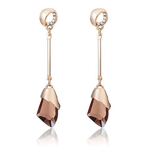 Yellow Chimes Gold Champagne Base Metal Crystal Stylish Hangings Earring for Women and Girls
