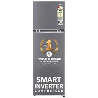 LG 272L 2 Star Smart Inverter Compressor Frost-Free Double Door Refrigerator, Shiny Steel, 5.0/5 stars.