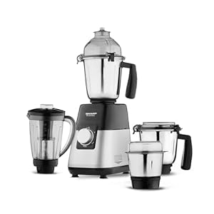 SHARP Juicer Mixer Grinder 1000W Powerful Copper Motor I 3 speed  Pulse I 4-Jar I Auto cut-off I Leakproof and Airtight Lid