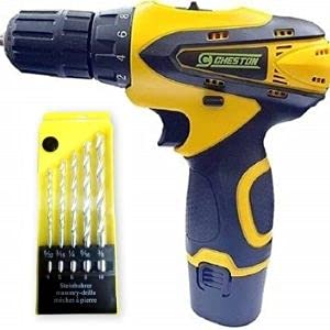 Cheston 10 mm Dual Speed Keyless Chuck 12V Cordless DrillScrewdriver with LED Torch Variable Speed. rpm 0-350 1350