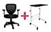 SAVYA HOME Delta revolving Office Chair and Height Adjustable Engineered Wood Table Combo Pack Black
