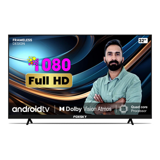 Foxsky 80 cm 32 inches Full HD Smart Android LED TV 32FSELS Pro Frameless Edition Dolby Audio