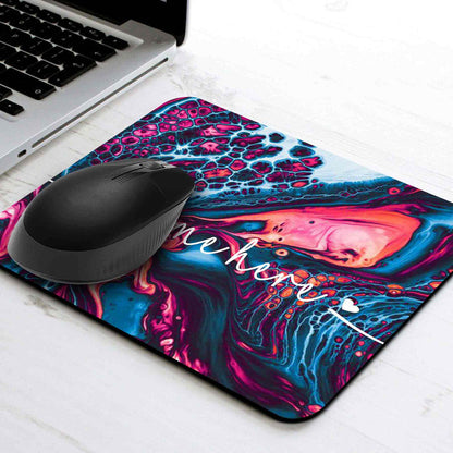 Liquid Psychedelic Mouse Pad - Custom Name