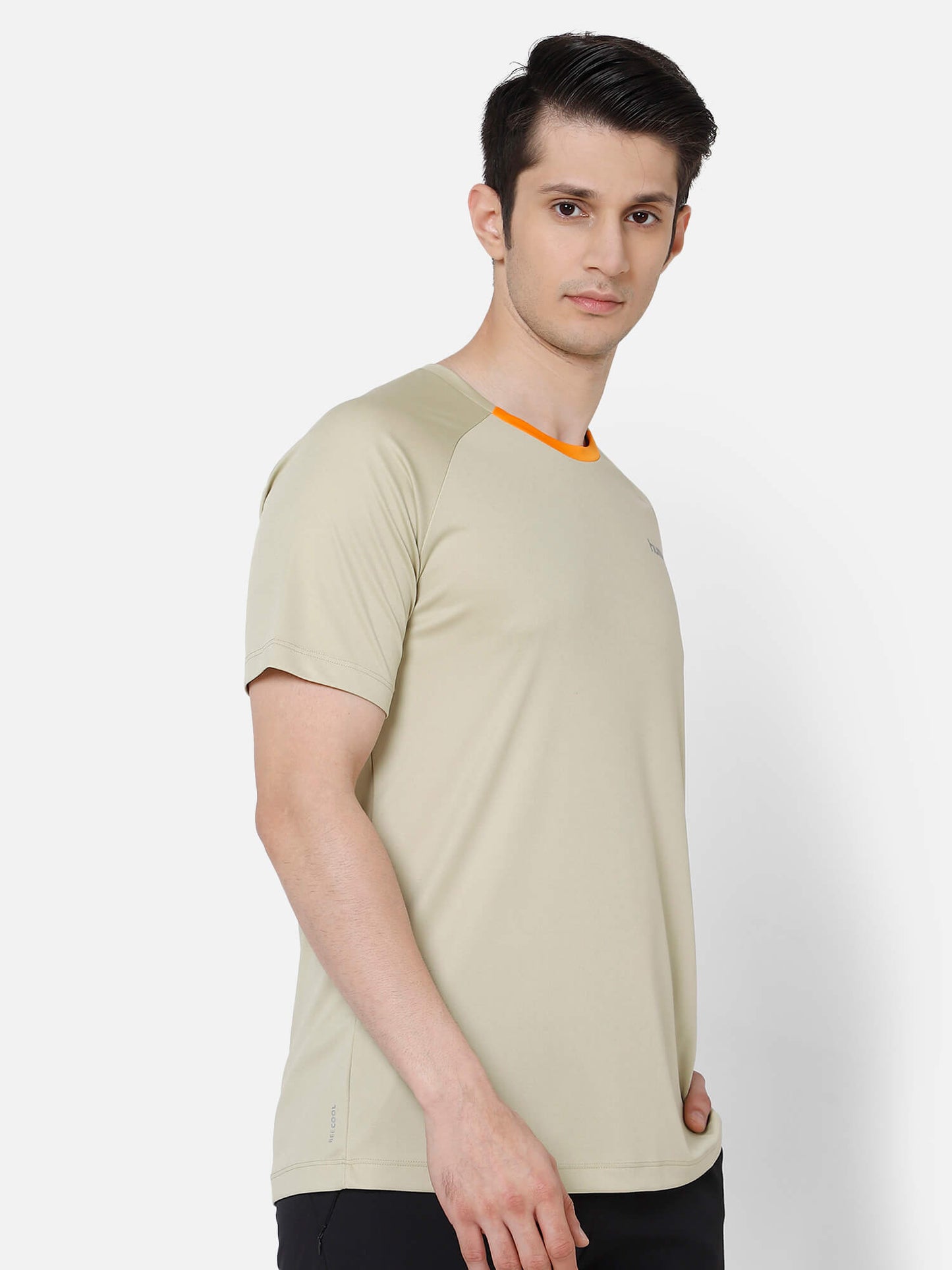 Jish Men Polyester Orange T-Shirt