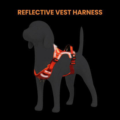 Kibbo Reflective Vest Harness with Dual Lock Buckle for Dogs Red