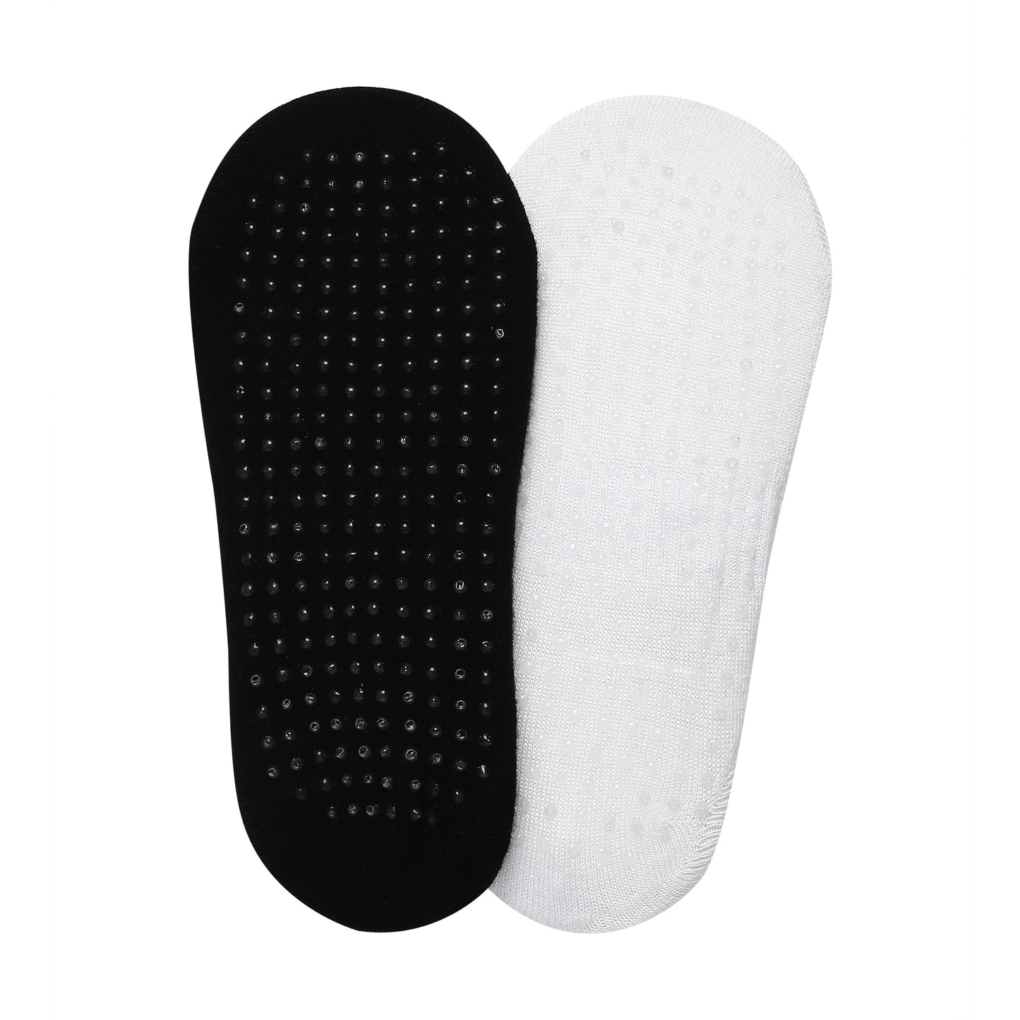 Womens Double Band Studio Socks for yoga  pilates  Black White  Pack of 2