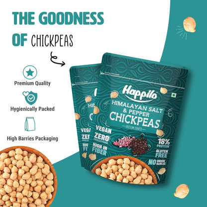 Happilo Premium Super Snack Himalayan Salt  Pepper Chickpeas 110g Crunchy and Delicious Super Healthy