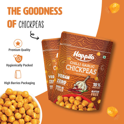 Happilo Premium Super Snack Chili Garlic Chickpeas 110g Crunchy and Delicious Super Healthy