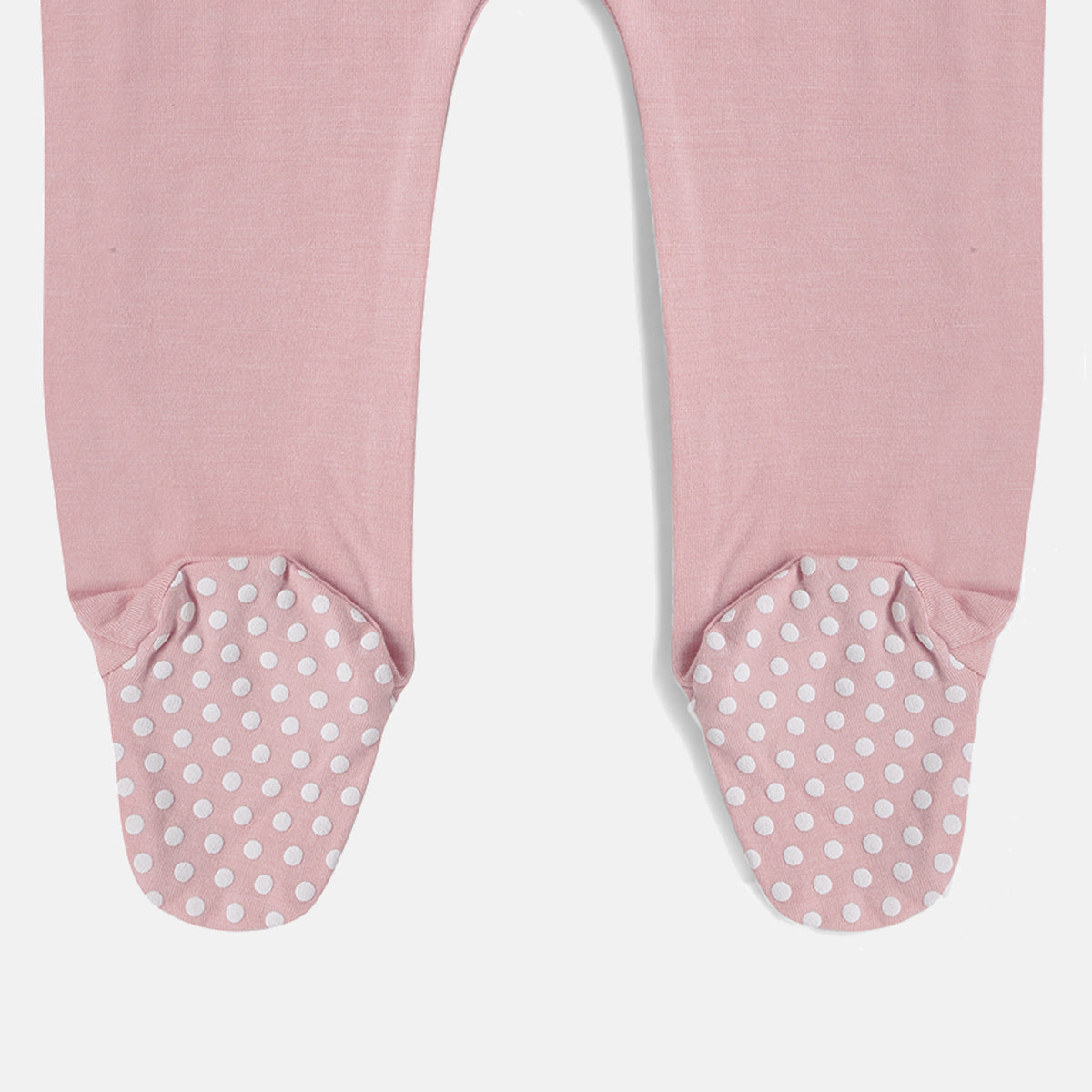 Coral Blush Bamboo Zipper Footie