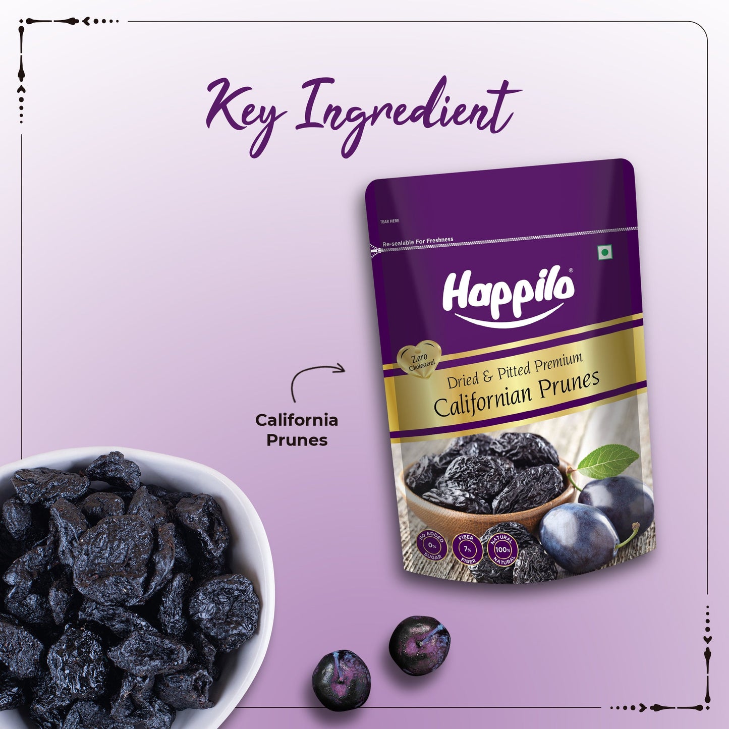 Happilo Premium Dried Californian Pitted Prunes