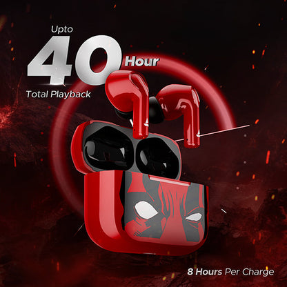 boAt Airdopes 161 Deadpool Edition  Wireless Earbuds with 40 Hours Playback ASAP Charge boAt Immersive Sound Bluetooth v5.1