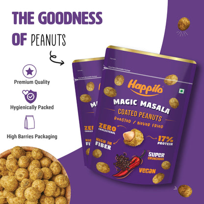 Happilo Premium Super Snack Magic Masala Peanut 150g Crunchy and Nutty High in Protein and Dietary Fibre