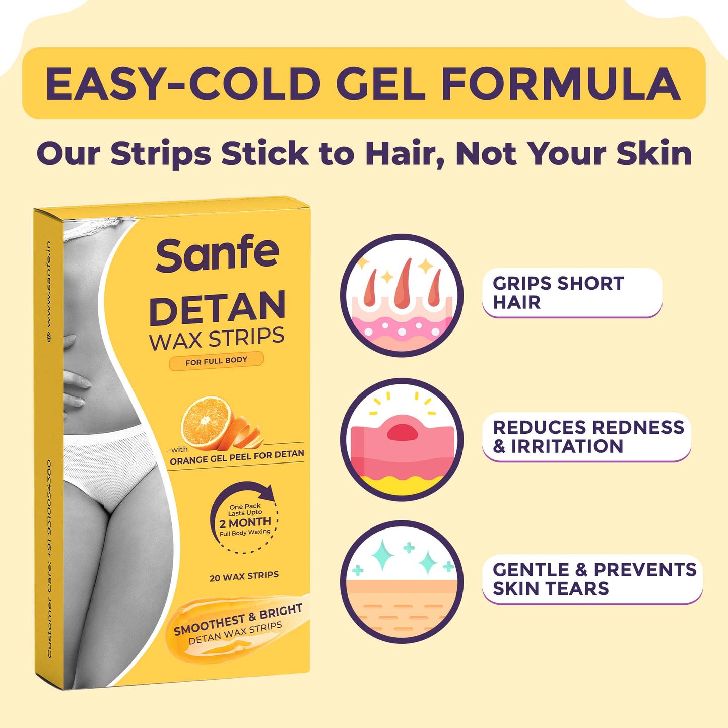 Sanfe Detan Wax Strips