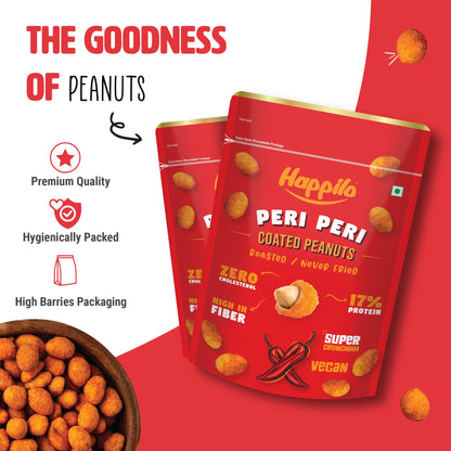 Happilo Premium Super Snack Peri Peri Peanut 150g Crunchy and Nutty High in Protein and Dietary Fibre