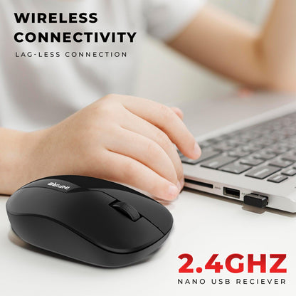 Blaze Wireless mouse with 1200 DPI High accuracy Ergonomic design 2.4GHz Wireless Optical Mouse