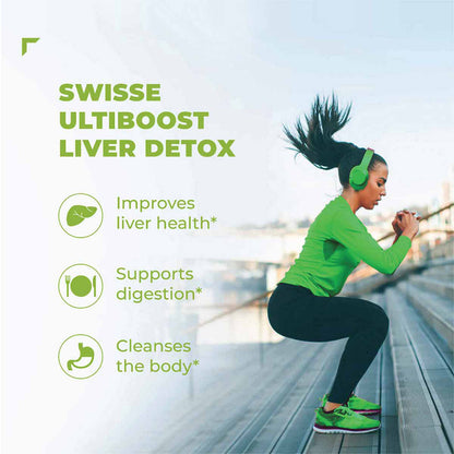 Swisse Ultiboost Liver Detox: St Mary's Thistle, Choline, Curcuma Longa for detox & healthy digestion - 60 Tablets