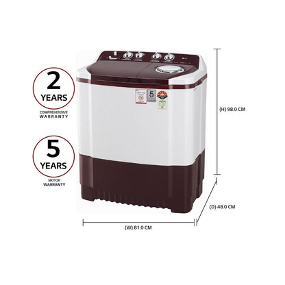 LG 8 Kg 5 Star Semi-Automatic Top Loading Washing Machine P8030SRAZ