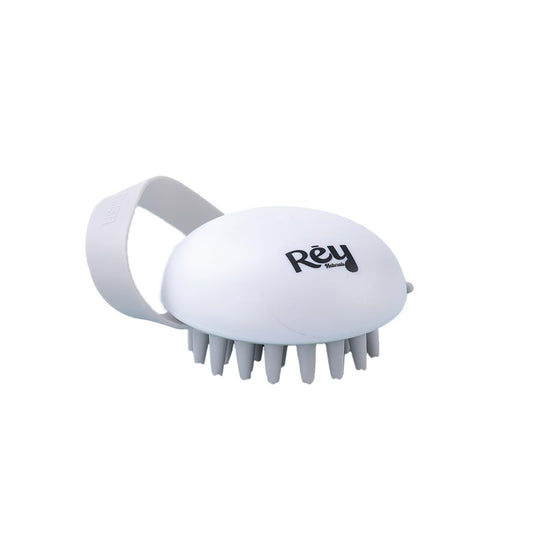 Rey Naturals Hair Scalp Massager Shampoo Brush - Soft Bristles for Gentle Massage, Hair Growth, Scalp Care, Relaxation - Pink/White